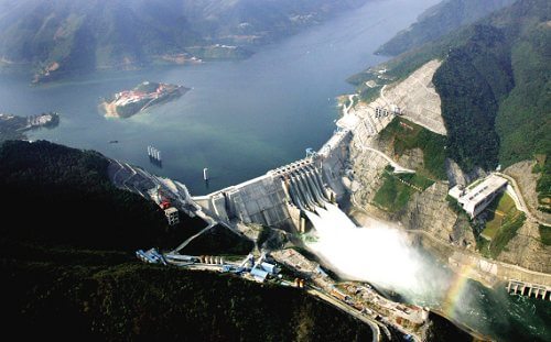 Aerial view of Longtan Dam