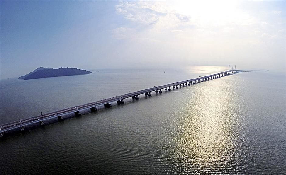 Aerial view of Second Penang Bridge
