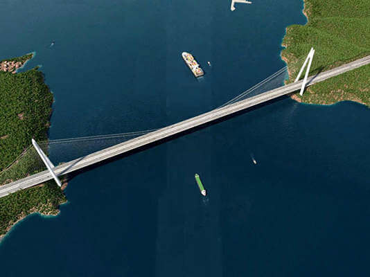 Aerial view of Yavuz Sultan Selim Bridge