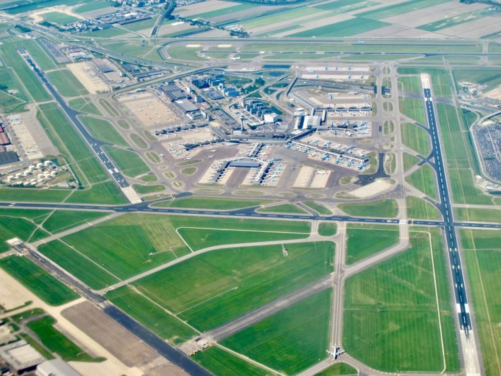 Amsterdam Airport Schiphol aerial view