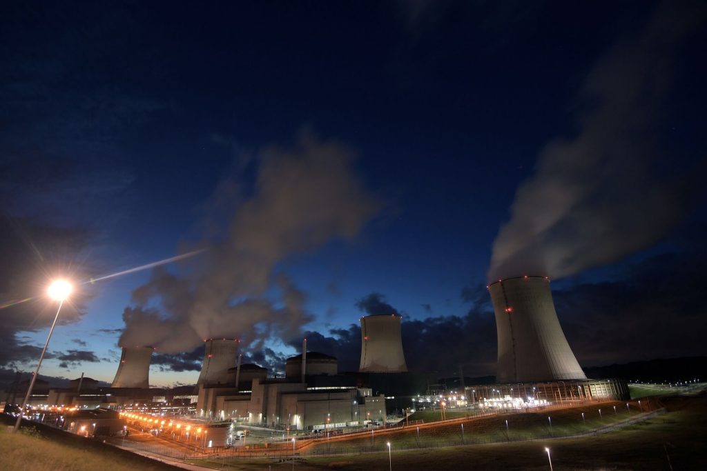 Cattenom Nuclear Power Plant at night