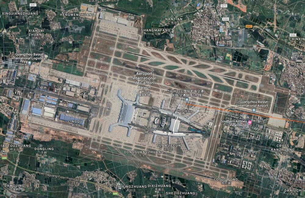 Guangzhou Baiyun International Airport Satellite imagery
