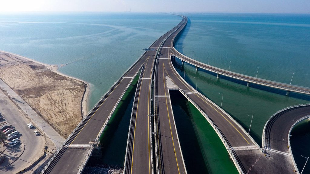 Kuwait Gulf Bridge leading to Silk City
