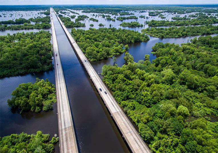 Manchac Swamp Bridge is one of the most beautiful bridges on earth