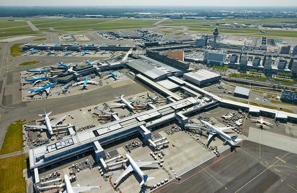 Overview Schiphol Airport in Amsterdam