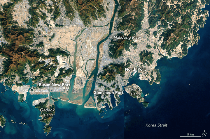 Satellite map of Busan Port