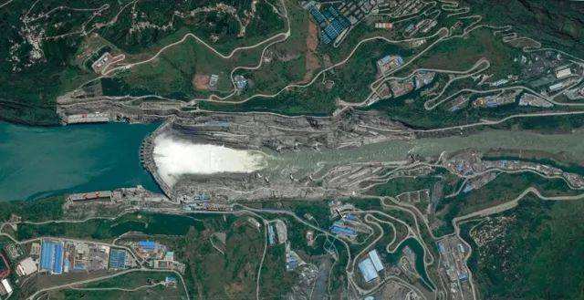 Satellite map of Xiluodu Dam