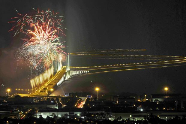 Second Penang Bridge celebration at night