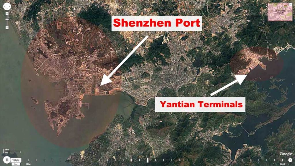Shenzhen Port satellite map