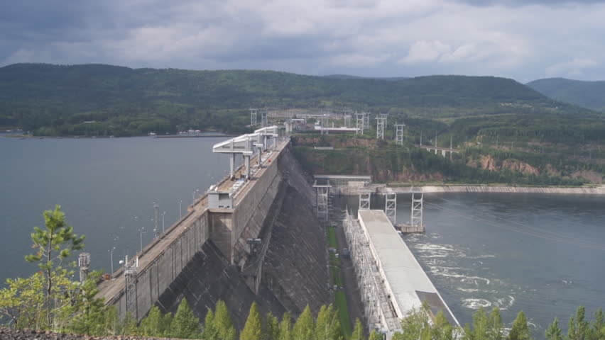 Side of Krasnoyarsk dam