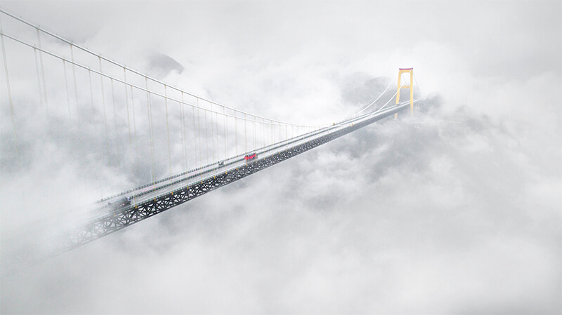 Sidu River Bridge in the clouds