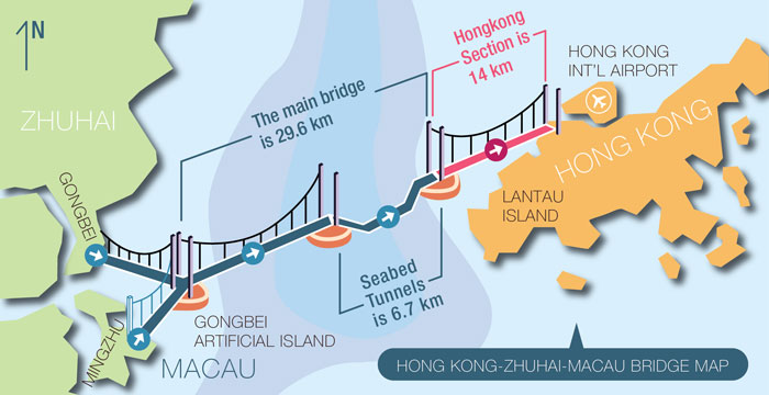 Structural drawing of Hong Kong-Zhuhai-Macao Bridge