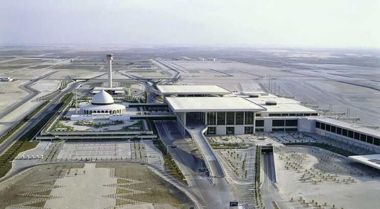 Terminal + mosque + control tower in Dammam Airport