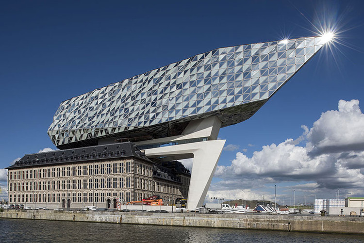 The new Antwerp's Port Authority building was designed by Zaha Hadid Architects