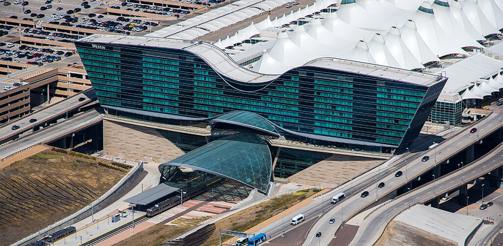 The track passes under Westin Denver International Airport